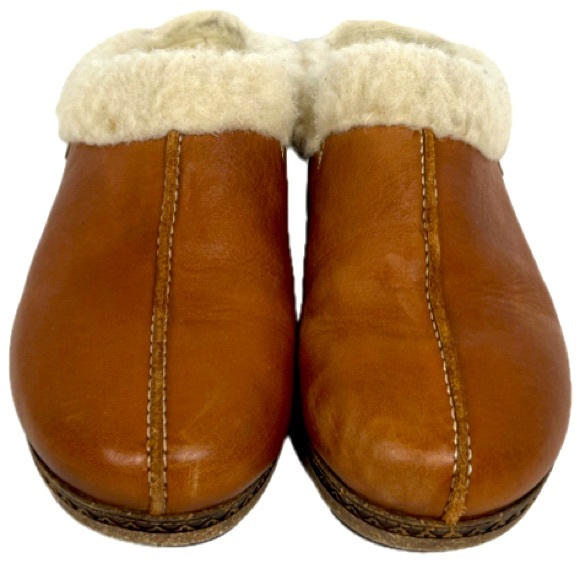 Pikolinos Clog Shoes Size EUR 40 US 9-9.5 Tan Granada Leather Fleece-Lined Fall - Picture 8 of 13